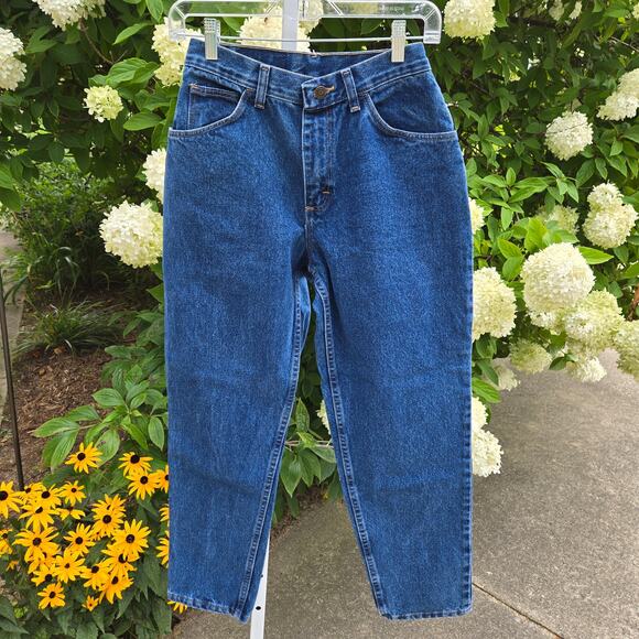 Vintage Gitano Women's Mom Jeans 100% Cotton Dark Wash Preppy Tapered 8 Petite - Picture 2 of 12